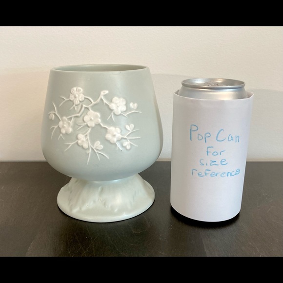 VTG Spode Copeland Vase Planter Cherry Blossom Mint Green Made in England - Picture 5 of 7